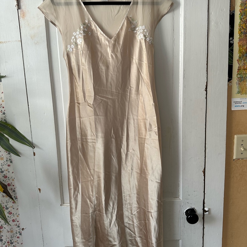 Vintage Beige Silky Nightgown